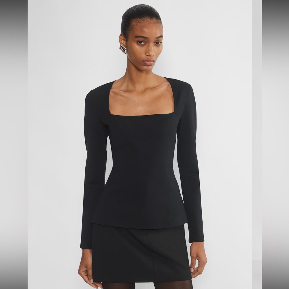Aritzia Elegant Black Long Sleeve Top